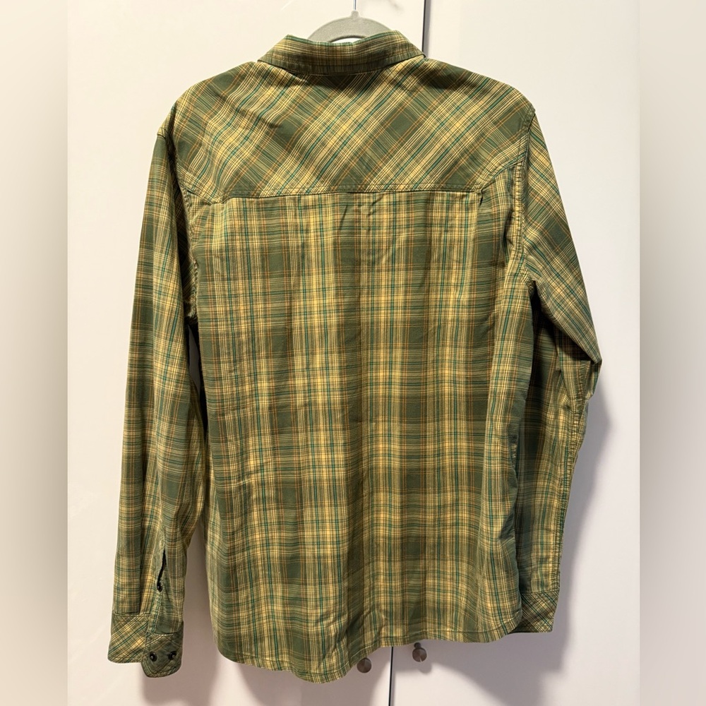 Stio Green and Yellow Flannel Plaid Button Down Shirt - Picture 3 of 11
